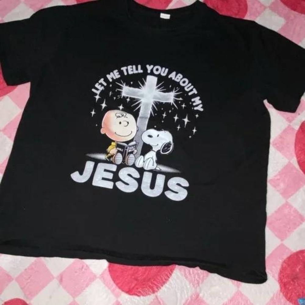 Rare Peanuts Snoopy Charlie Brown Graphic Tee XXL Black‎ Cotton Retro Mens Shirt